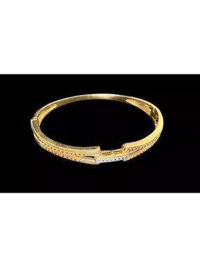 Ross Simons 925 Bangle Bracelet Tri Gold Plated Over Sterling
